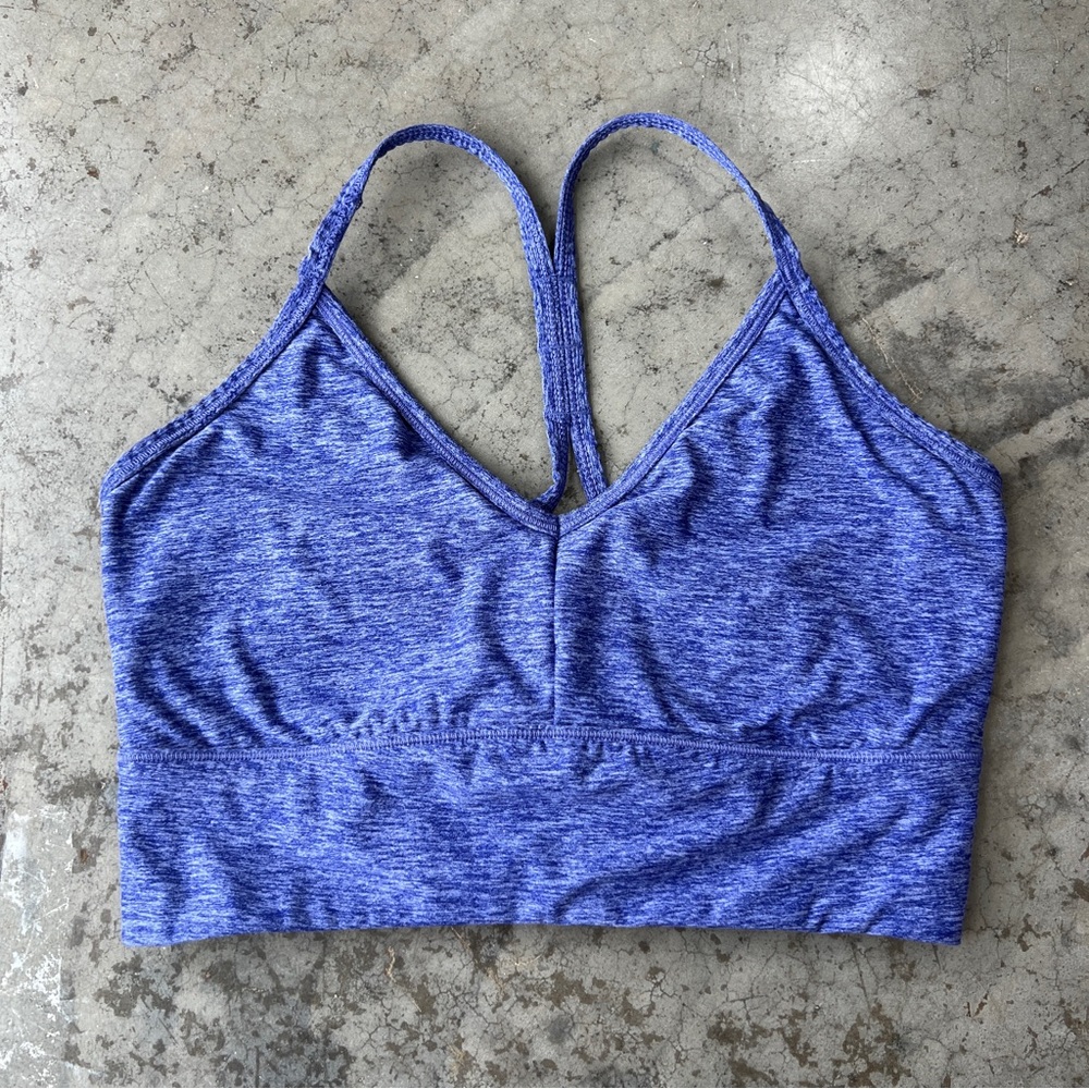 CALIA Heathered Blue Strappy Back Sports Bra Activewear Women’s Medium - Picture 2 of 10